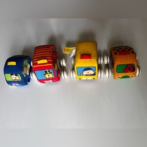 Melissa & Doug K's Kids Pull-Back Vehicle Set - Soft Baby Toy Set With 4 Cars